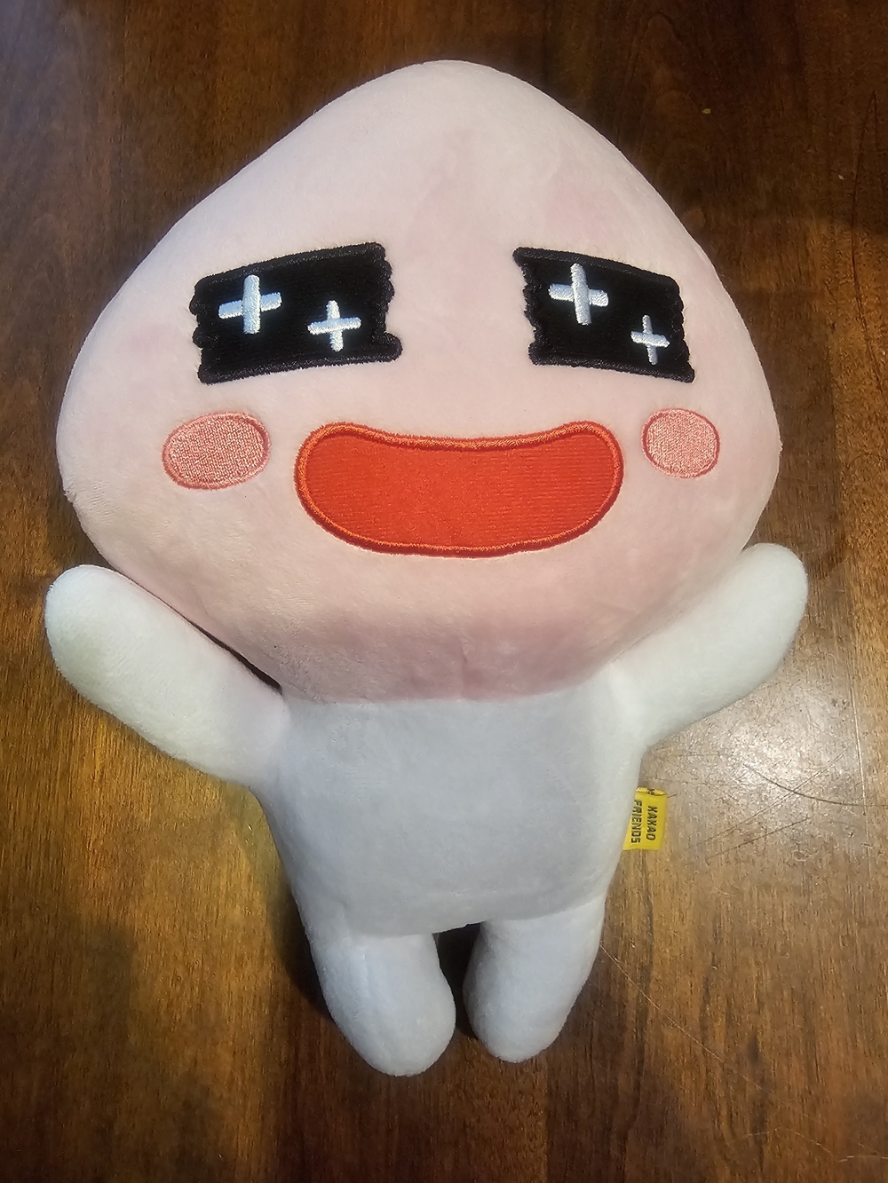Kakao Friends Plush Character in White and Pink with Yellow Tag